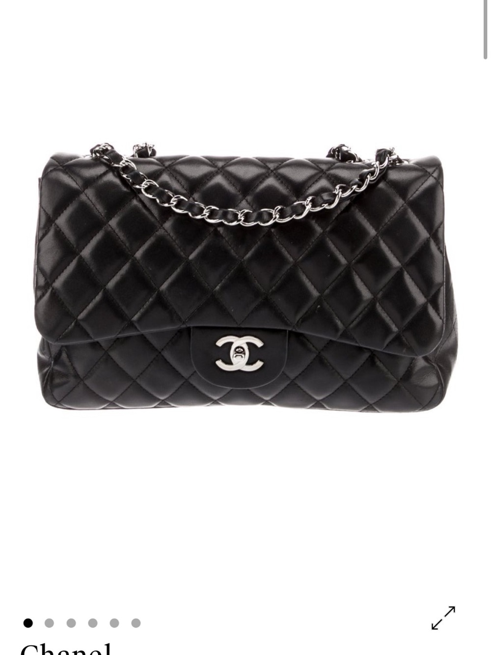 CHANEL Black Lambskin Single Flap Bag with Silver Hardware (2008-2009)